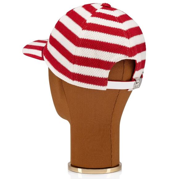 Christian Louboutin Mooncrest Hat Red White CL Monogram Sz M NWT main image 4